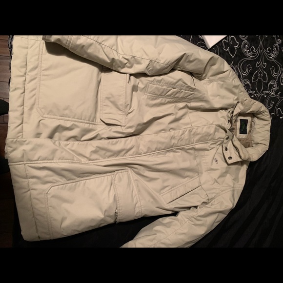 Lacoste winter Jacket. Cream color.  Very warm. Size 4 - Picture 2 of 3
